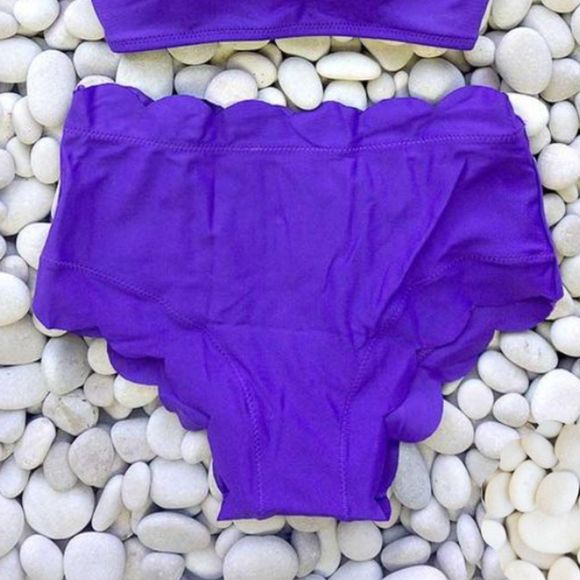 *Bottom Only* Scalloped Swim Bottom in purple - Picture 1 of 2